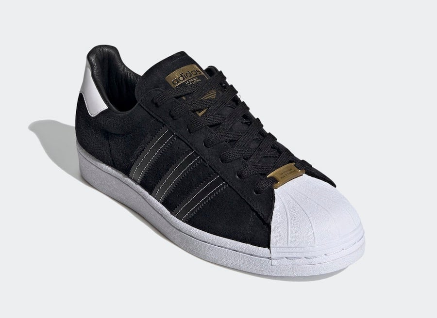 adidas superstar black white gold