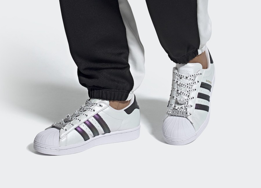 superstar adidas iridescent stripes