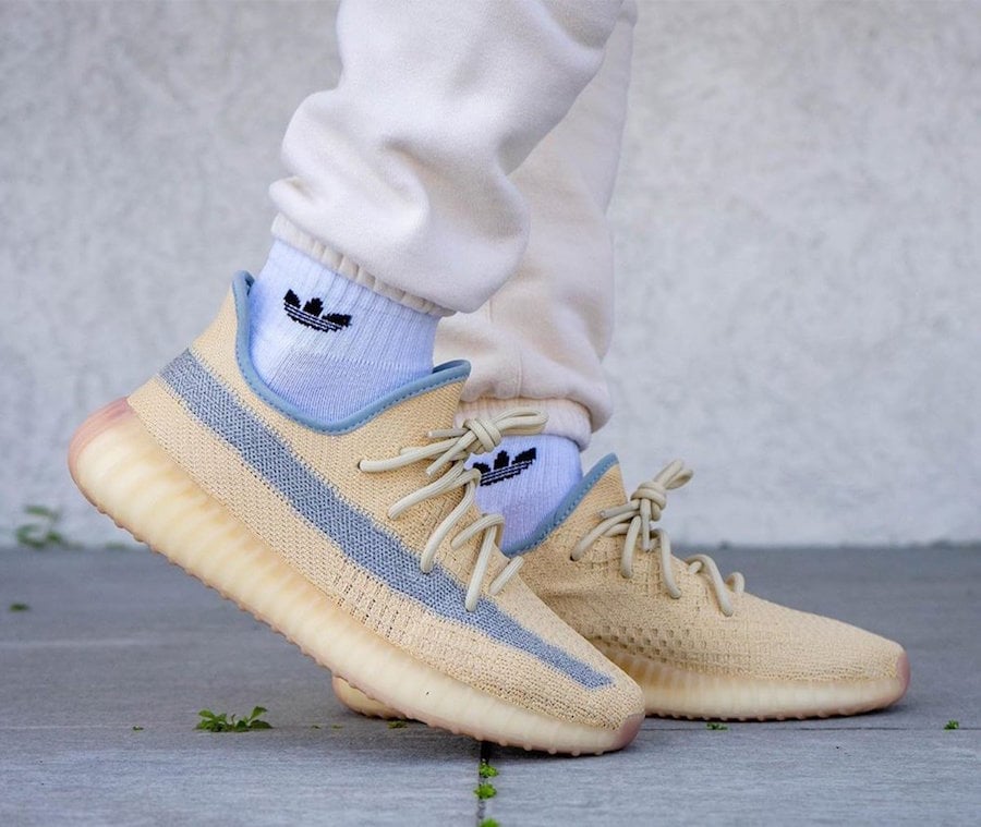 adidas Yeezy Boost 350 V2 Linen FY5158 On Feet