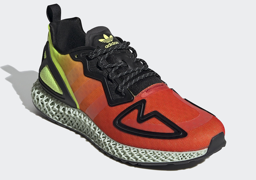 adidas ZX 2K 4D Red Orange Yellow Green FV9028 Release Date Info