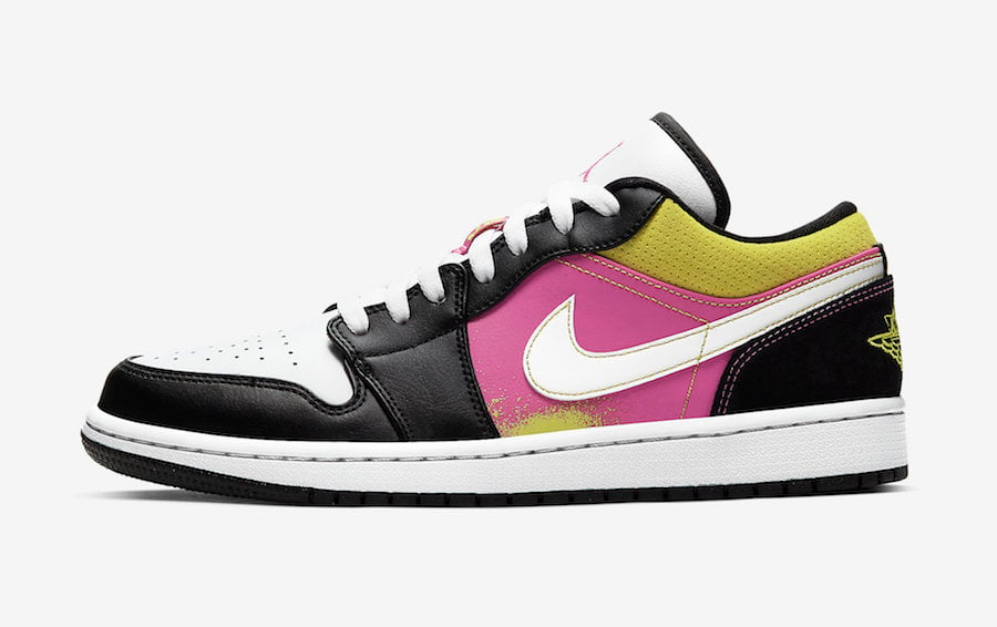 Air Jordan 1 Low White Black Yellow Pink CW5564-001 Release Date Info