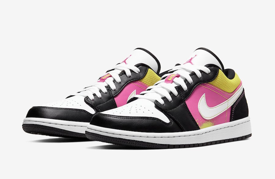 Air Jordan 1 Low White Black Yellow Pink Cw5564 001 Release Date Info Sneakerfiles