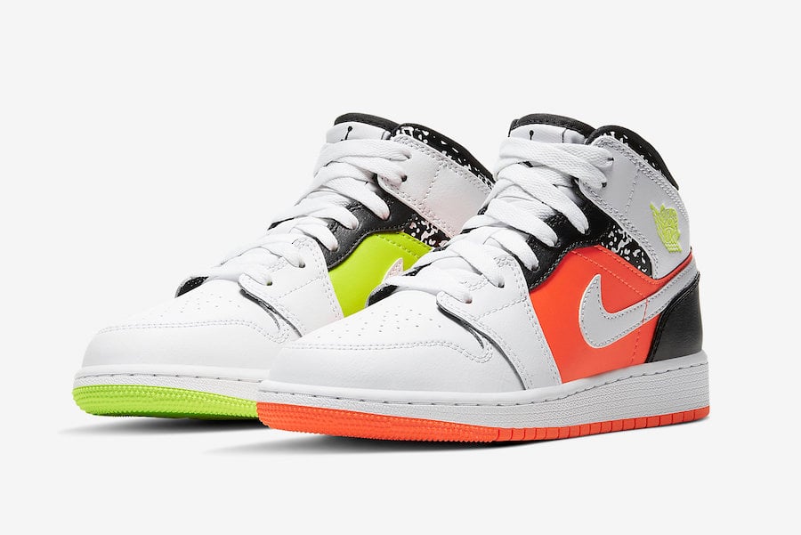 Air Jordan 1 Mid GS Orange Volt 554725 