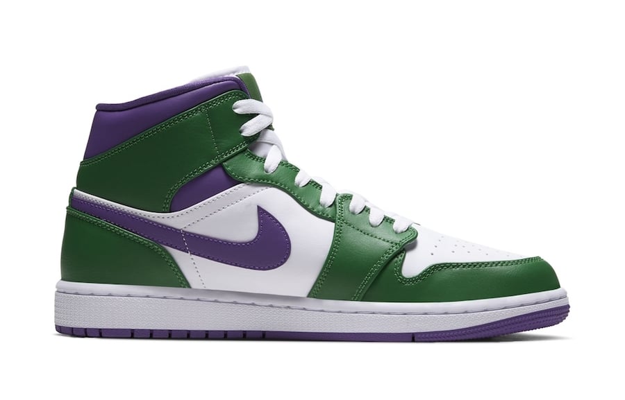 purple green and white jordan 1s