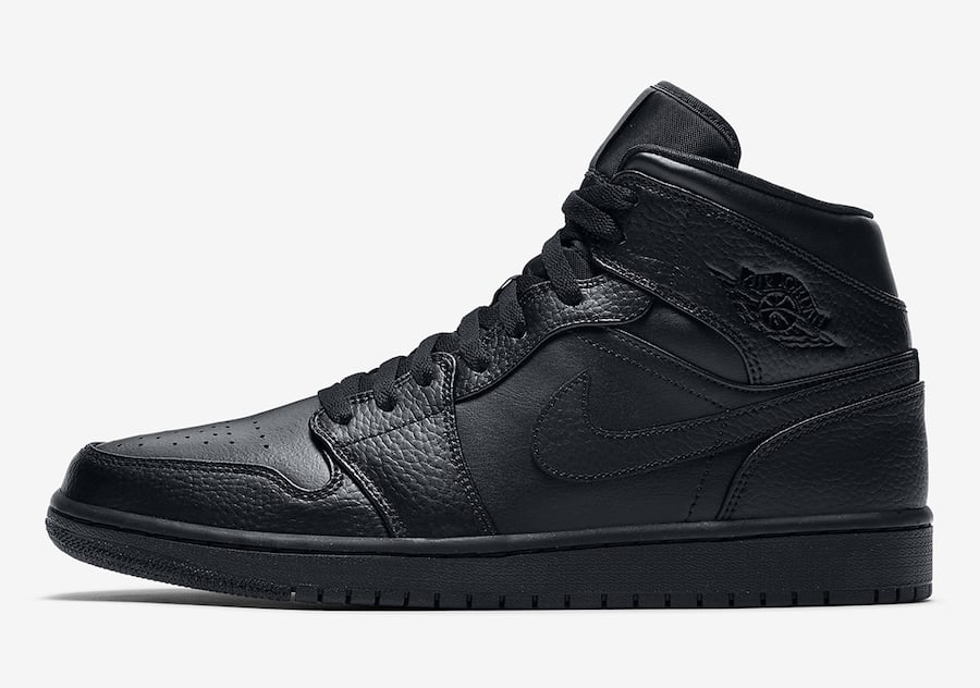 Air Jordan 1 Mid Triple Black 554724-091 Release Date Info