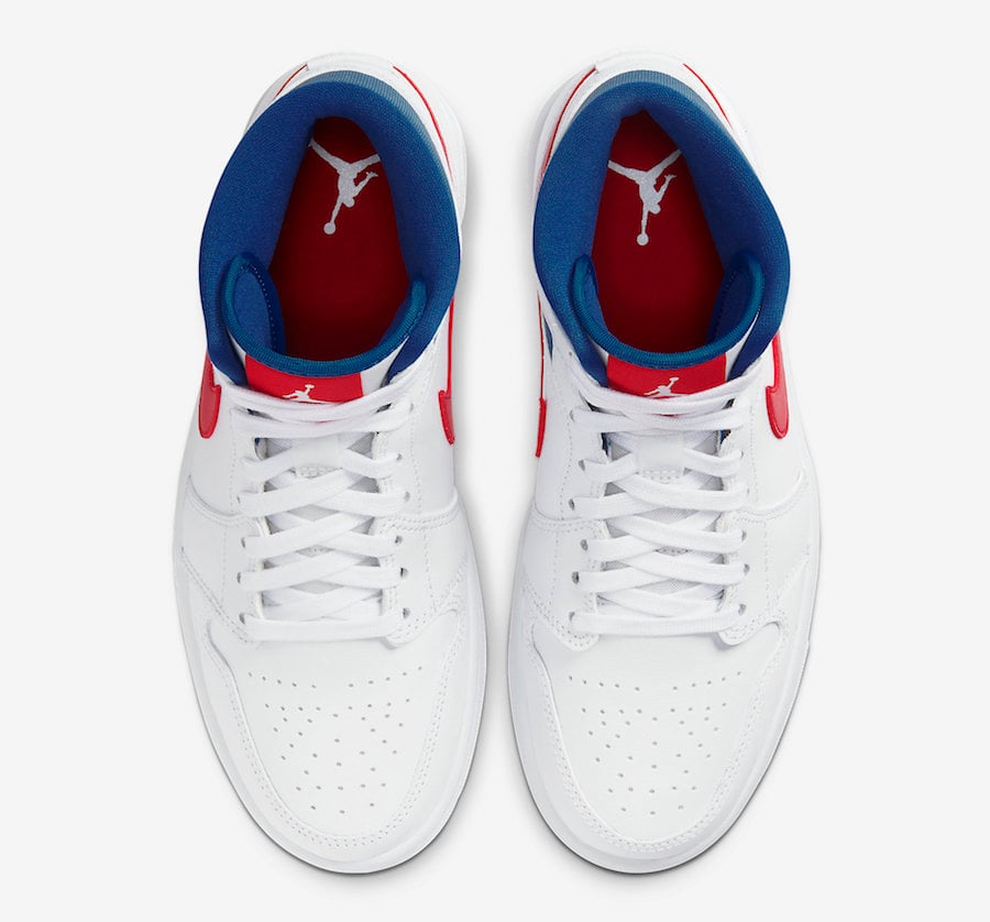 air jordan 1 mid red white blue