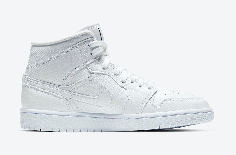 Air Jordan 1 Mid White Snakeskin BQ6472-110 Release Date Info