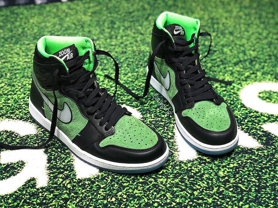 air jordan 1 zoom black green