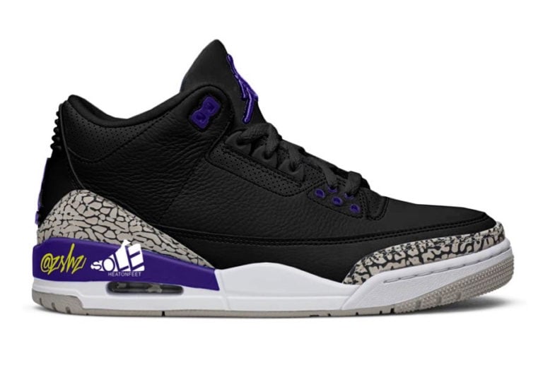 jordan 3 purple and white