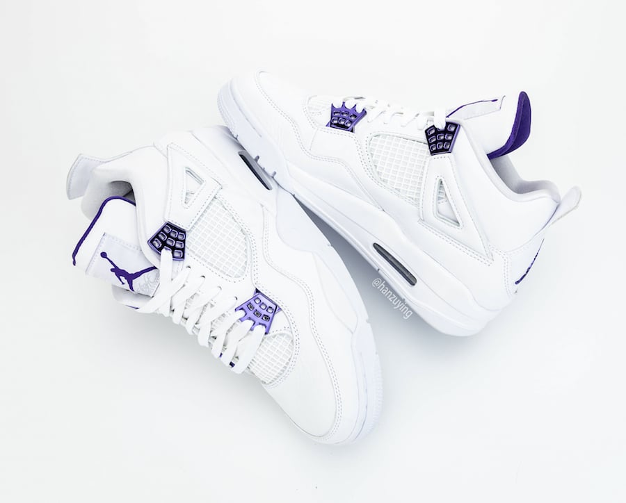 jordan 4's purple and white