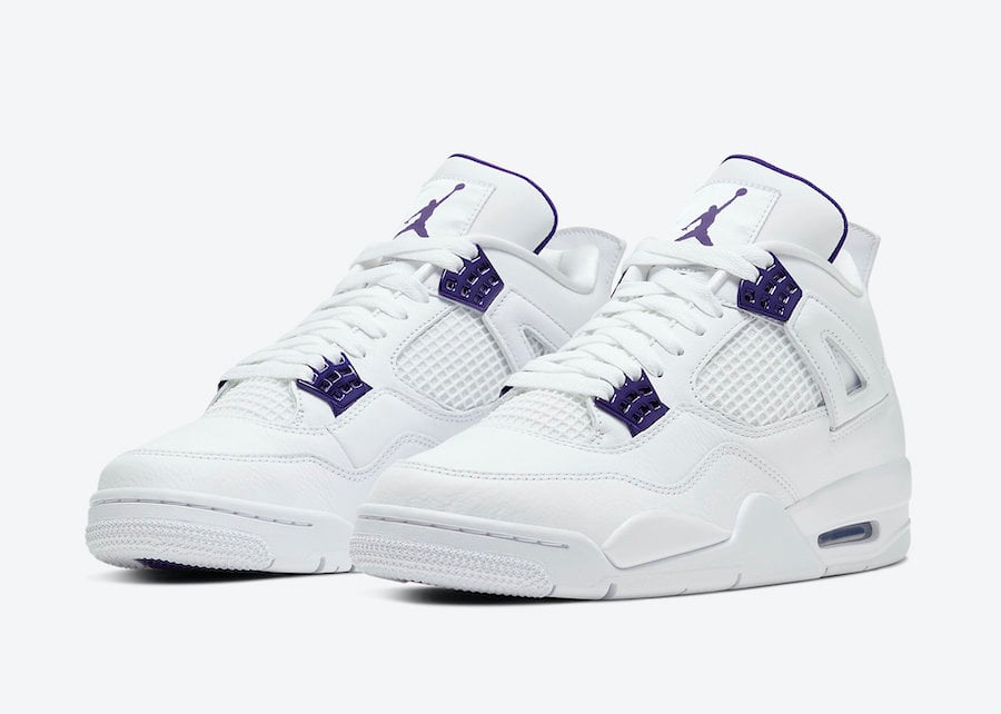 jordan 4 metallic purple on feet