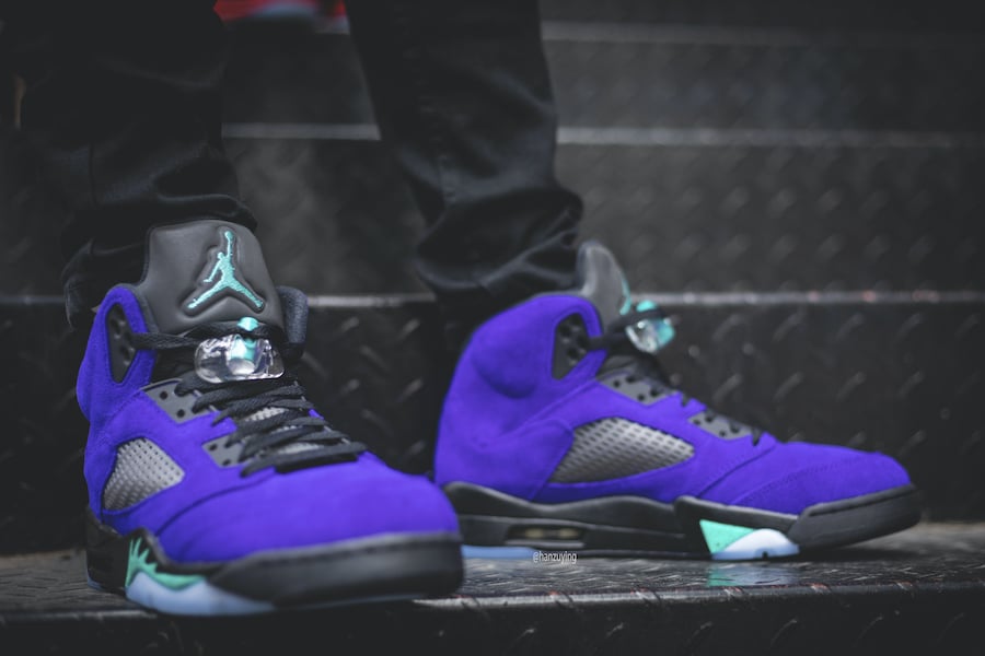 jordan 5 grape on feet