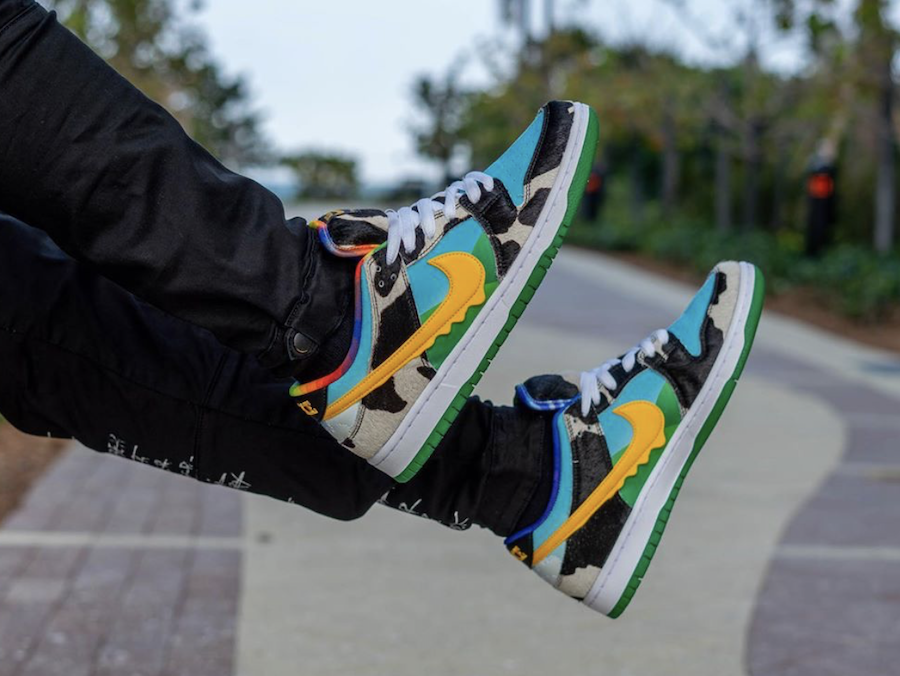 Ben and Jerrys Nike SB Dunk Low Chunky Dunky CU3244-100 On Feet