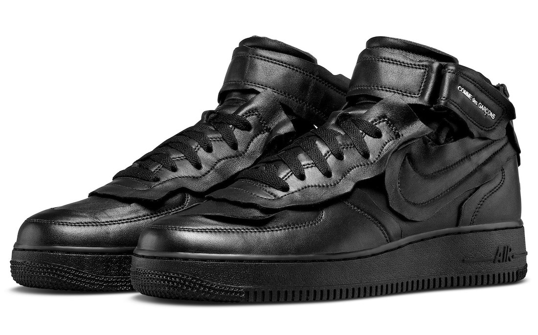 Comme des Garcons Nike Air Force 1 Mid Black Release Date