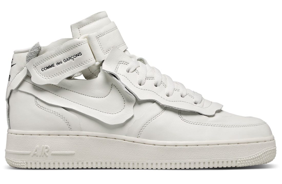 Comme des Garcons Nike Air Force 1 Mid White Release Date