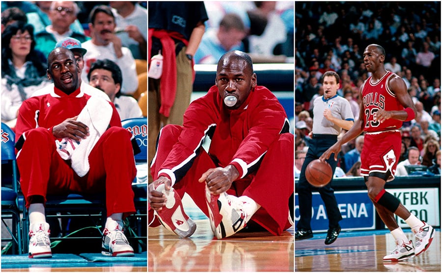 Michael Jordan Wearing Air Jordan 4 Fire Red 1989 Michael Jordan Wearing Air Jordan 4 Fire Red 1989