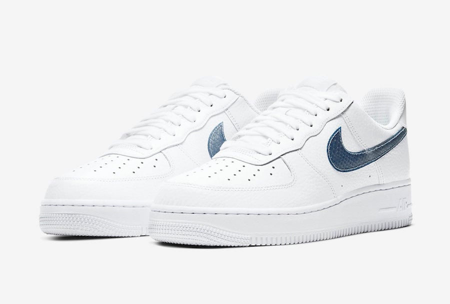 Nike Air Force 1 Low Blue Snakeskin Pony Hair CW7567-100 Release Date Info
