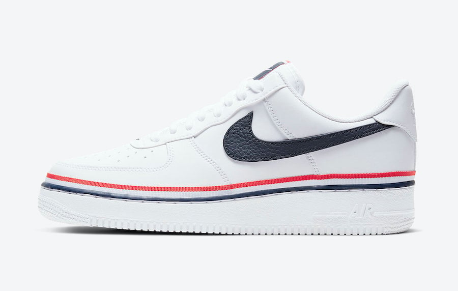 navy blue red and white air force 1