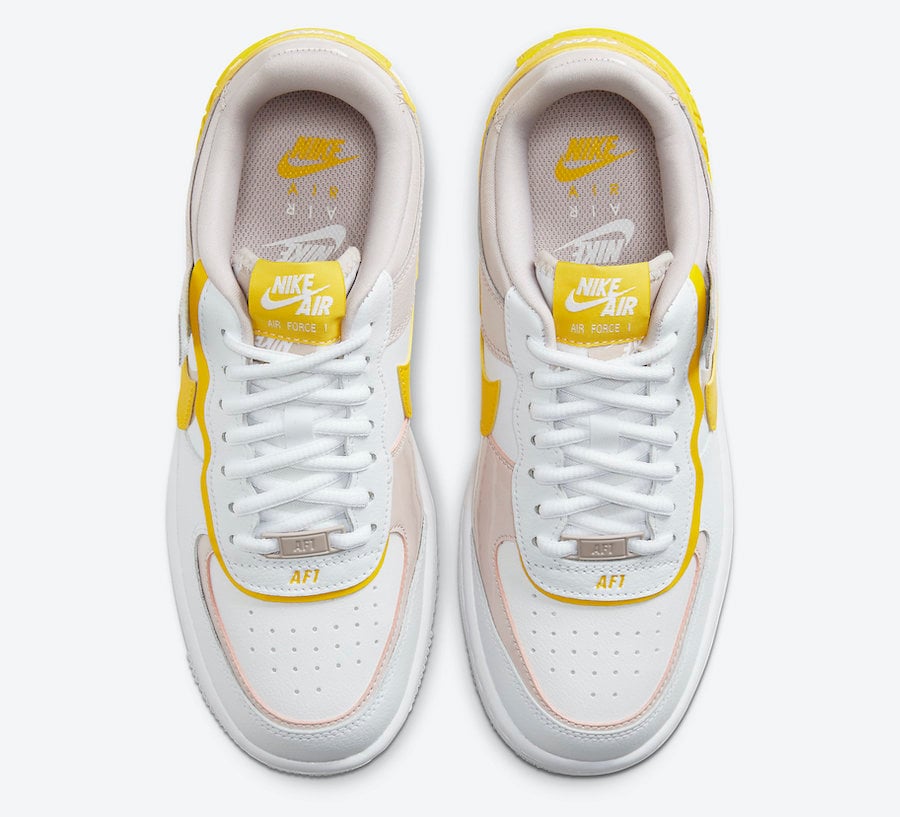 Nike Air Force 1 Shadow White Yellow CJ1641-102 Release Date Info