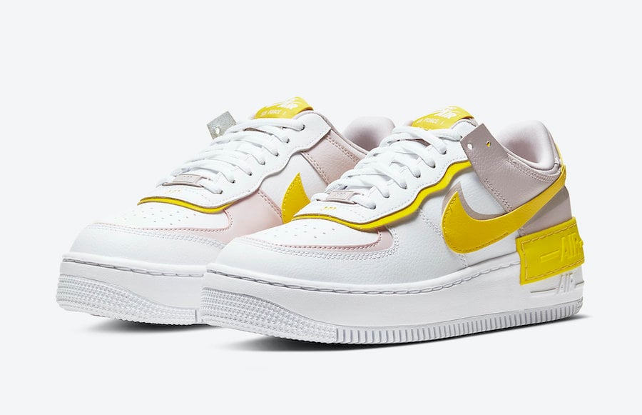 Nike Air Force 1 Shadow in White and Yellow