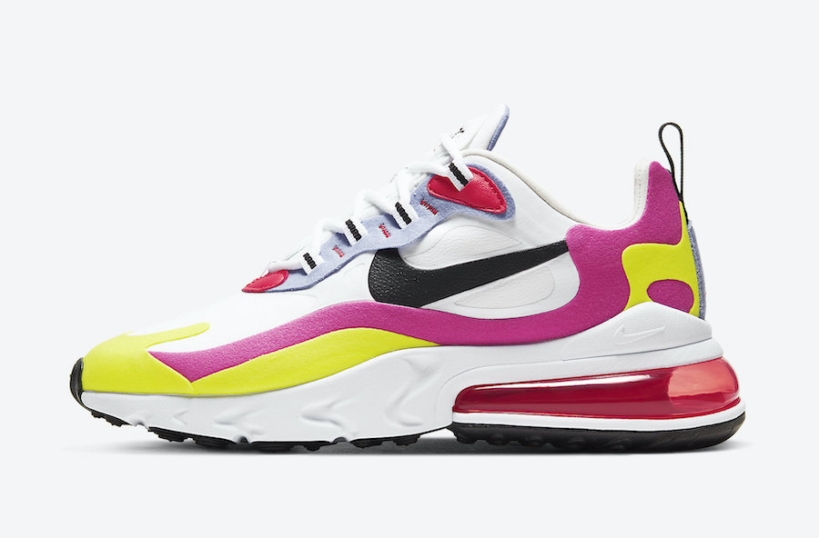 Nike Air Max 270 React White Pink Yellow CZ9351-100 Release Date Info