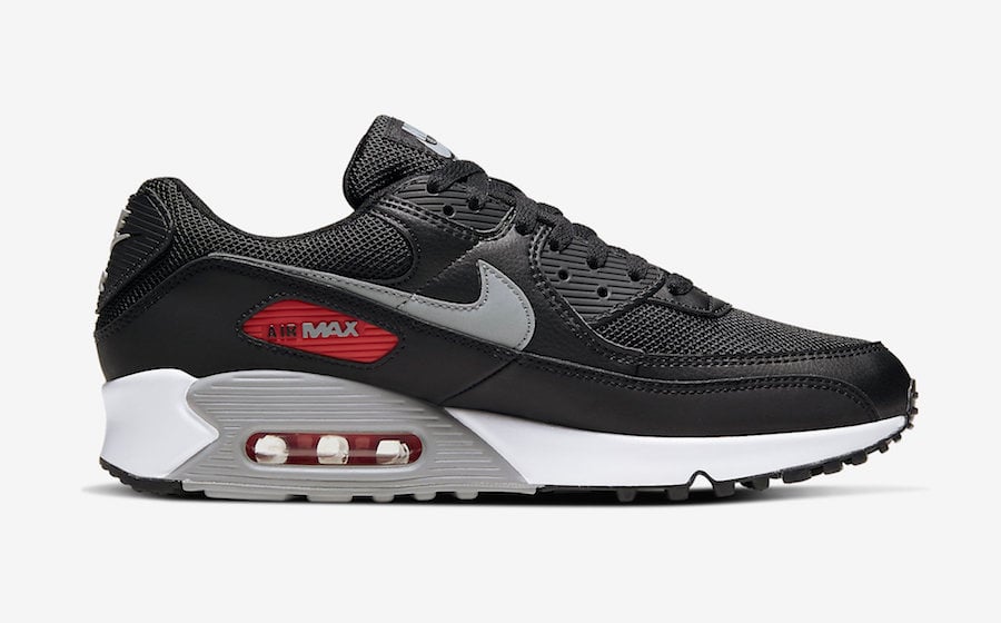 nike air max 90 black grey red