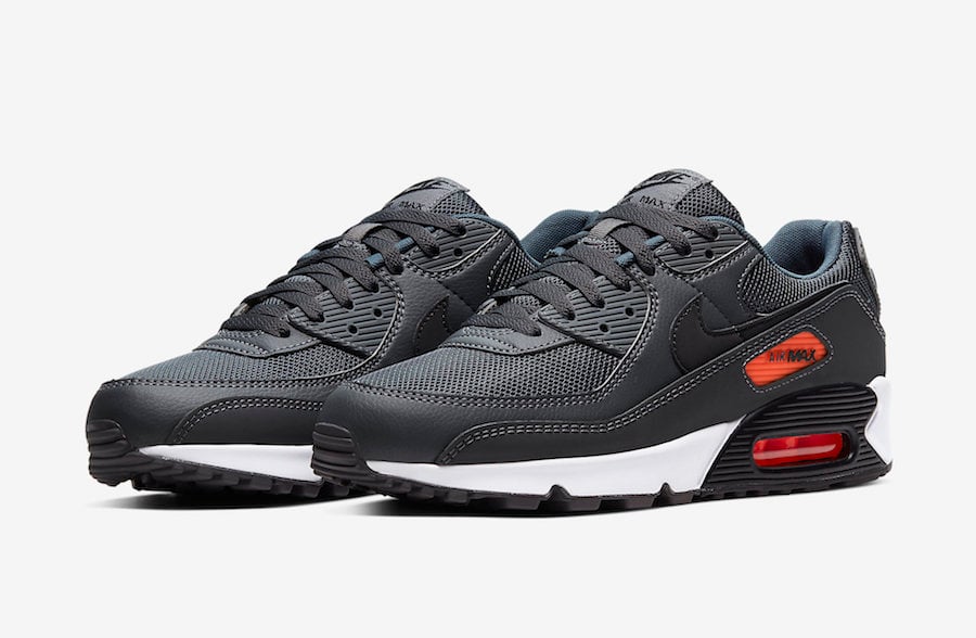 nike air max 90 orange and grey