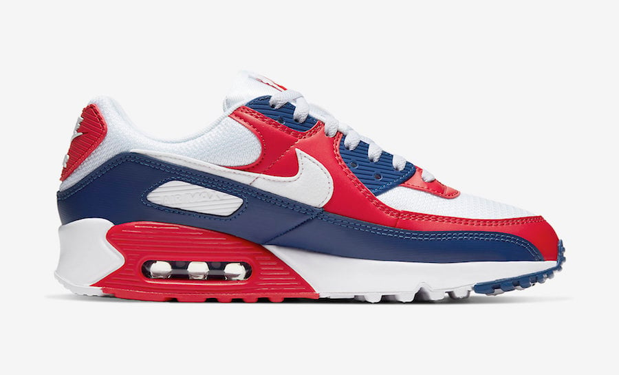 air max 90 branco e vermelho