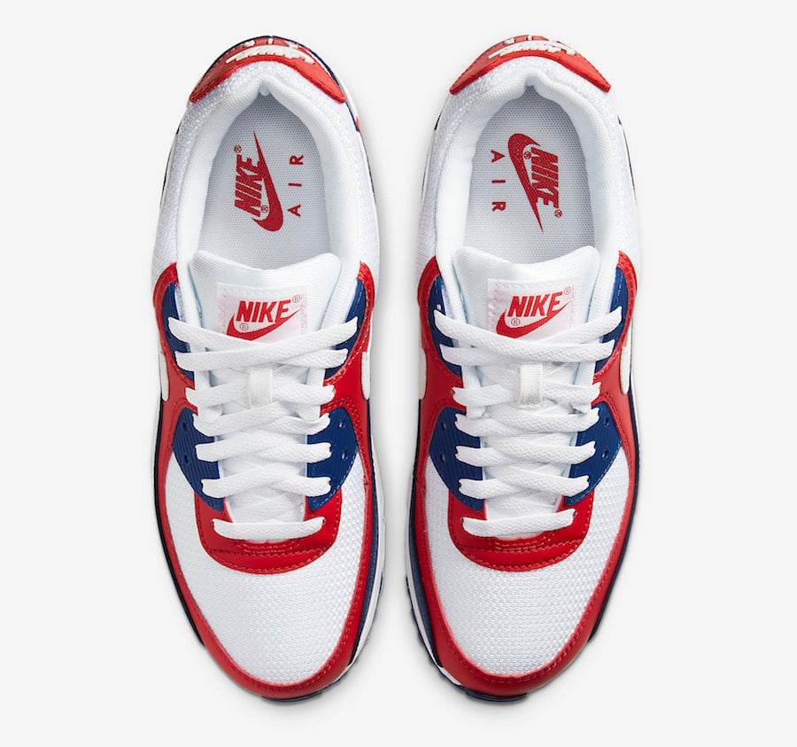 nike air max 90 red white blue