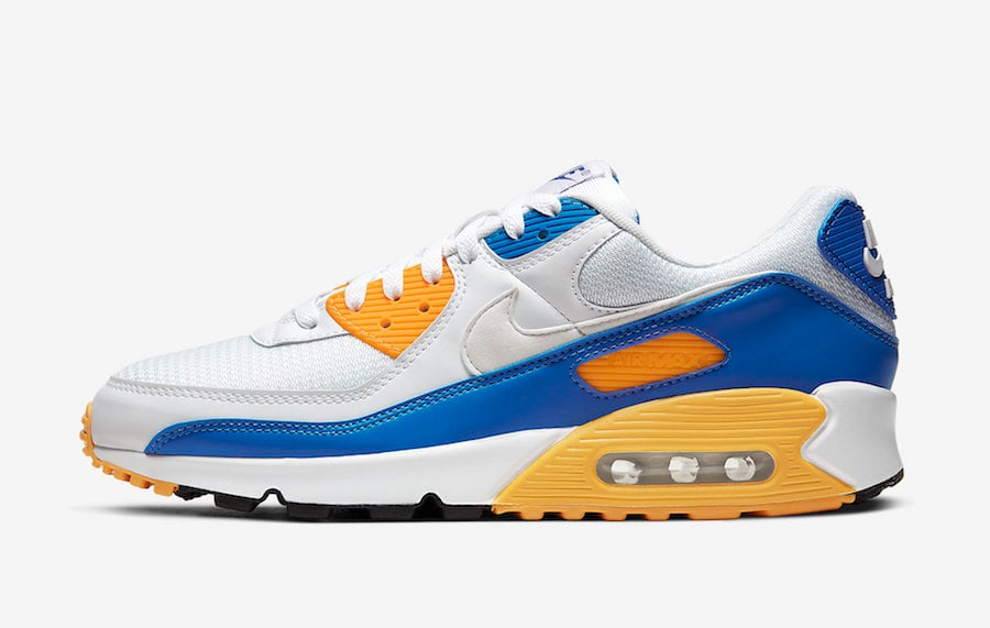 about Thank you Review Nike Air Max 90 White Blue Yellow CT4352-101 Release Date Info |  SneakerFiles