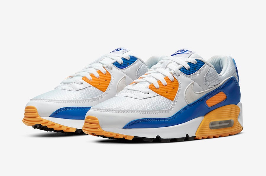 nike air max 90 essential white blue yellow