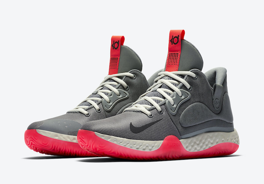 Nike KD Trey 5 VII in Smoke Grey and Laser Crimson