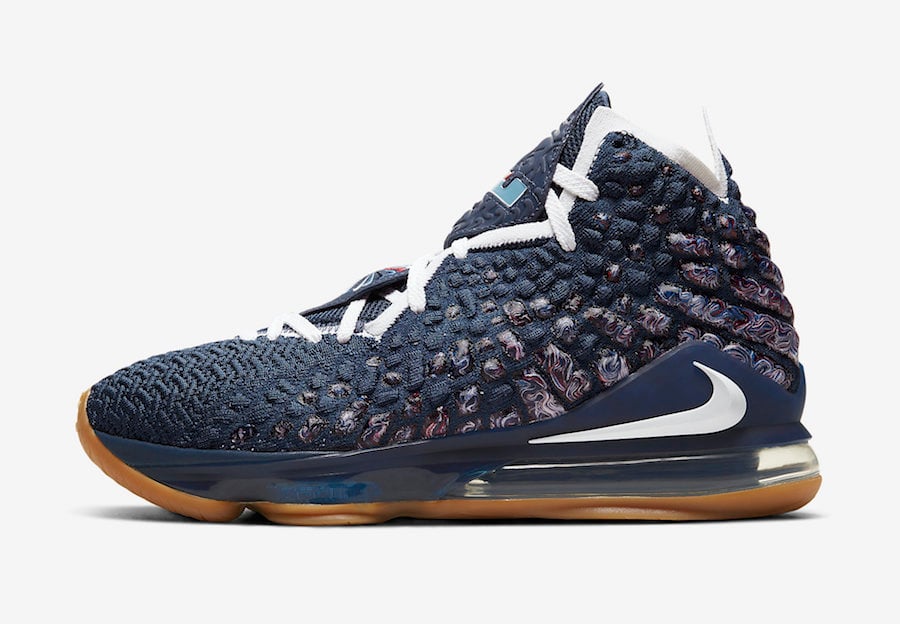 Nike LeBron 17 College Navy Gum CD5056-400 Release Date Info