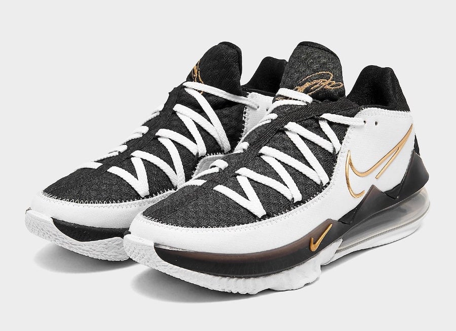 Nike LeBron 17 Low White Black Metallic Gold CD5007-101 Release Date