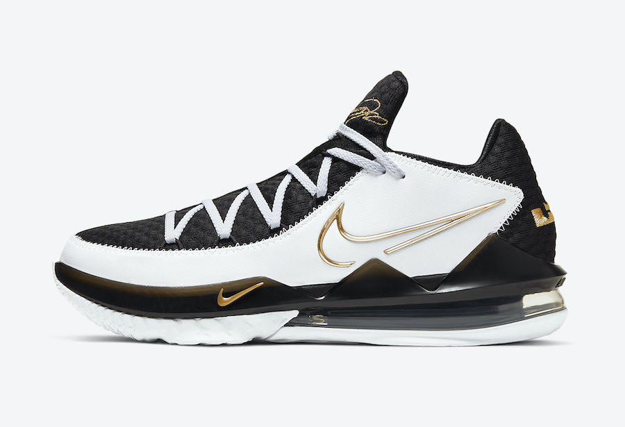 Nike LeBron 17 Low White Black Metallic Gold CD5007-101 Release Info