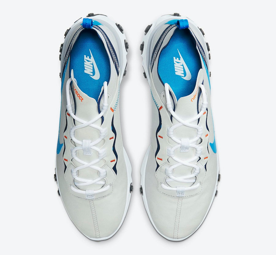 Nike React Element 55 Vast Grey Clear Blue CZ3595-041 Release Date Info