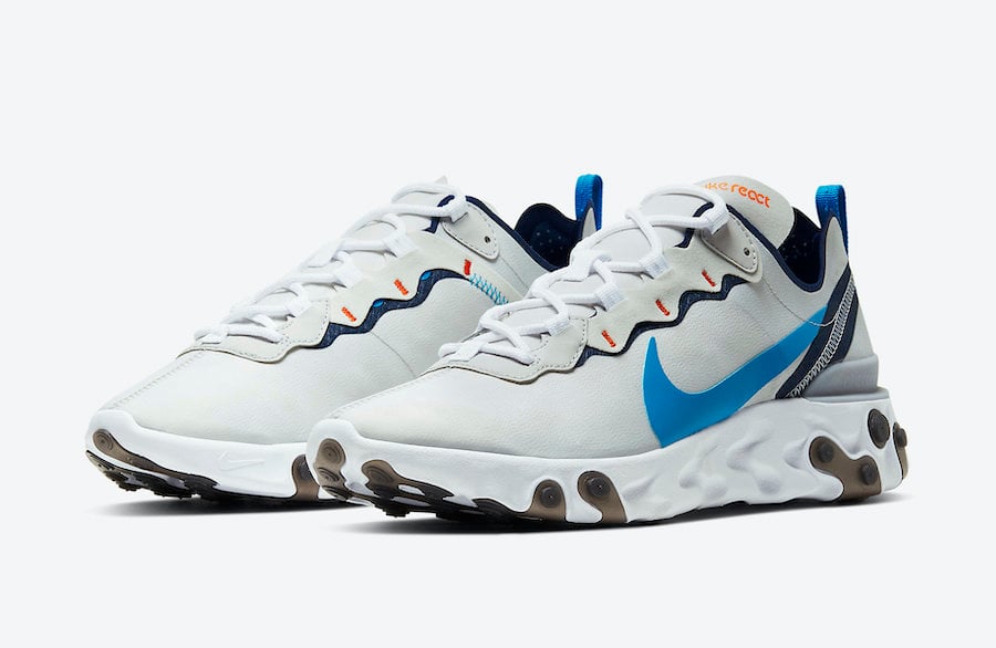 Nike React Element 55 Vast Grey Clear Blue CZ3595-041 Release Date Info