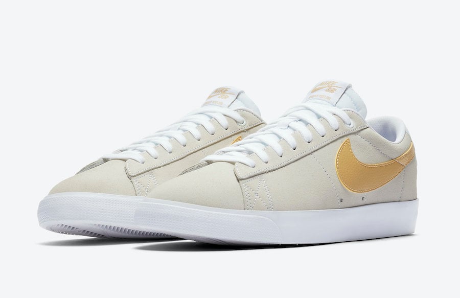 Nike SB Blazer Low in Light Grey and Yellow