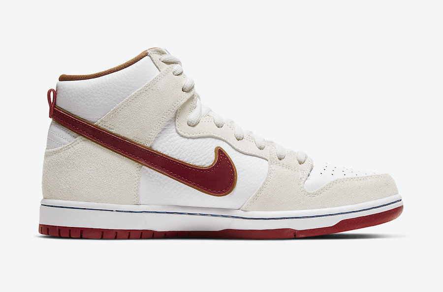 Nike SB Dunk High Sail Team Crimson CV9499-100 Release Date