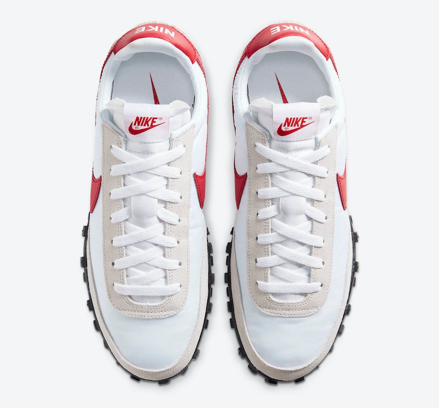 nike waffle racer white red