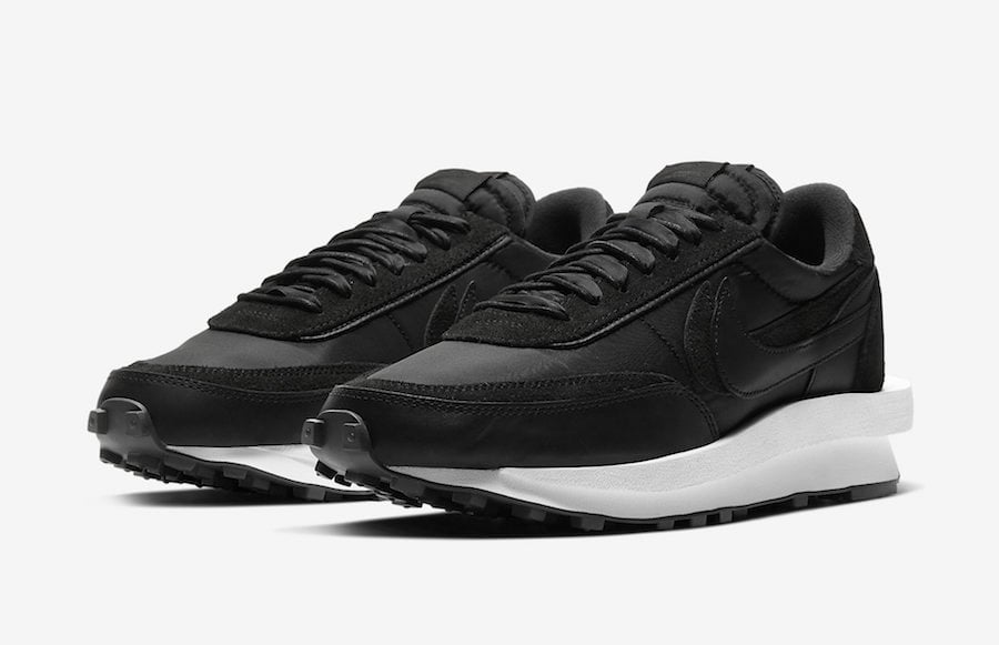 nike sacai ldwaffle black nylon