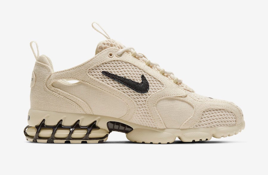 Stussy Nike Air Zoom Spiridon Caged Fossil CQ5486-200 Release Date