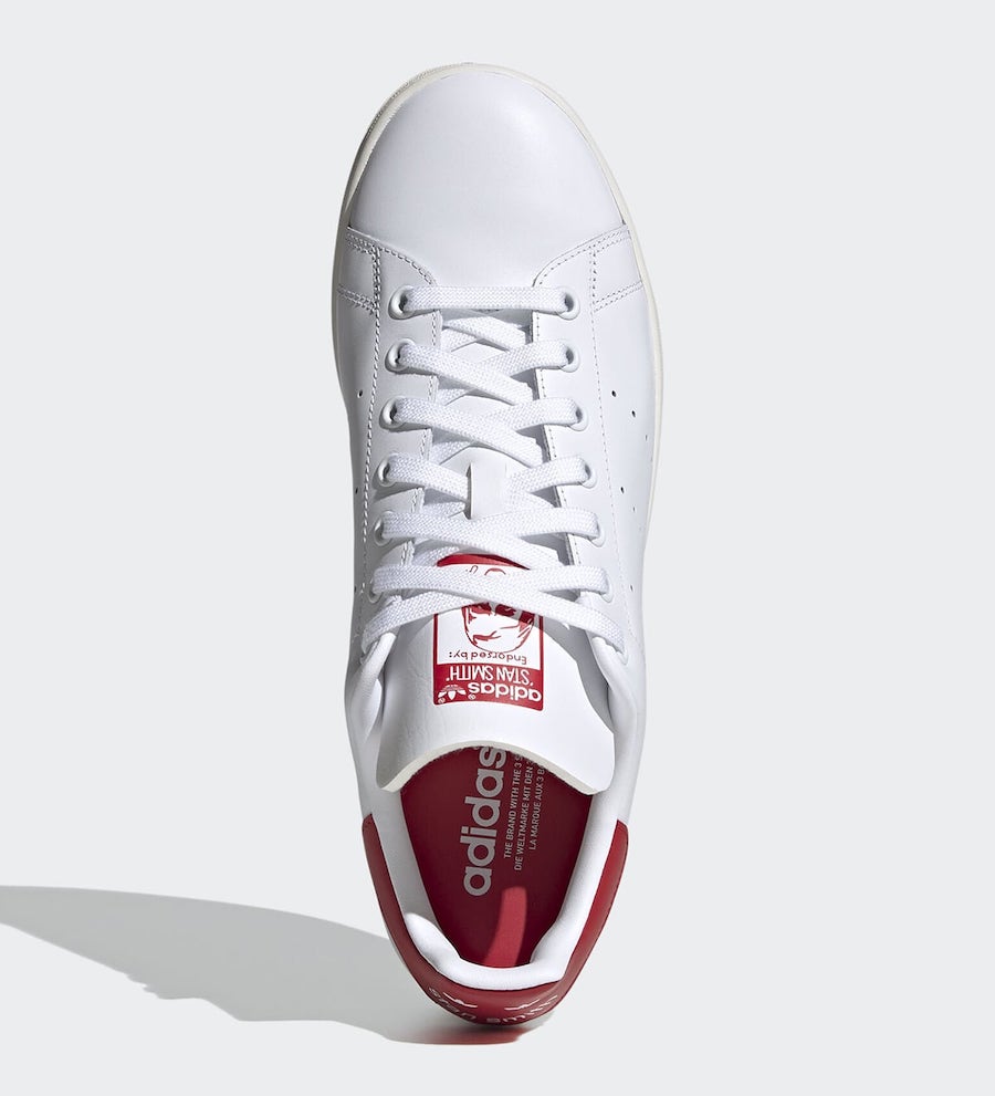 adidas Stan Smith Smile White Scarlett Red FV4146 Release Date Info