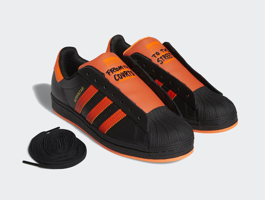 adidas Superstar Laceless Black Orange 