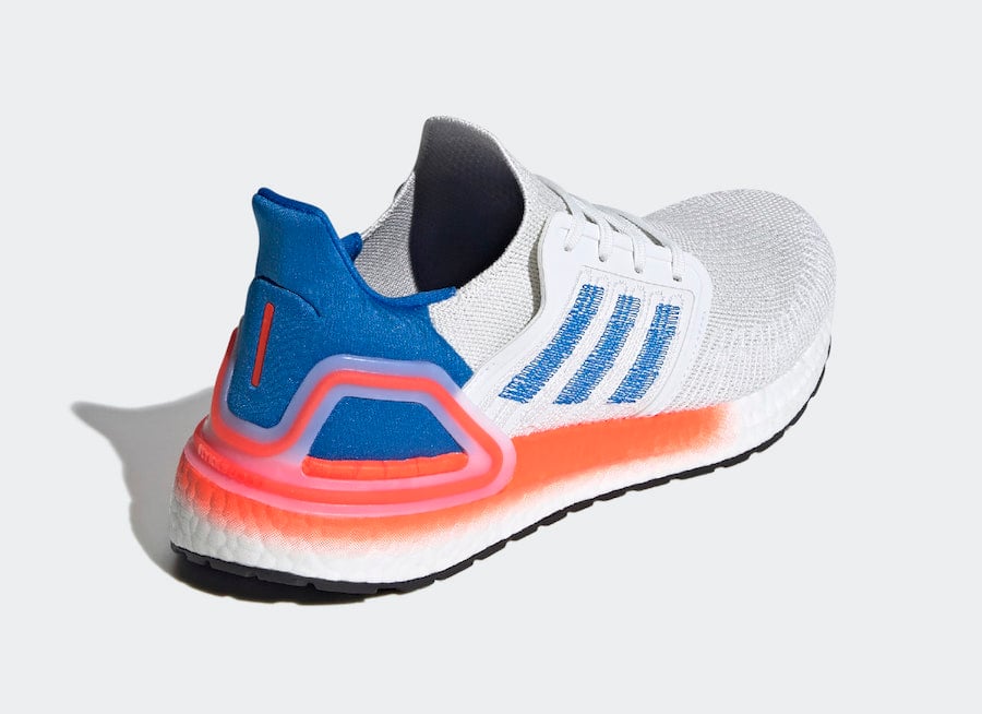 adidas Ultra Boost 2020 White Glory Blue Solar Red EG0708 Release Date Info