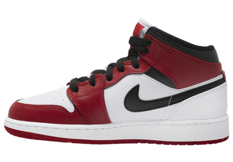 Air Jordan 1 Mid GS White Gym Red Black 554725-173 Release Date Info | SneakerFiles