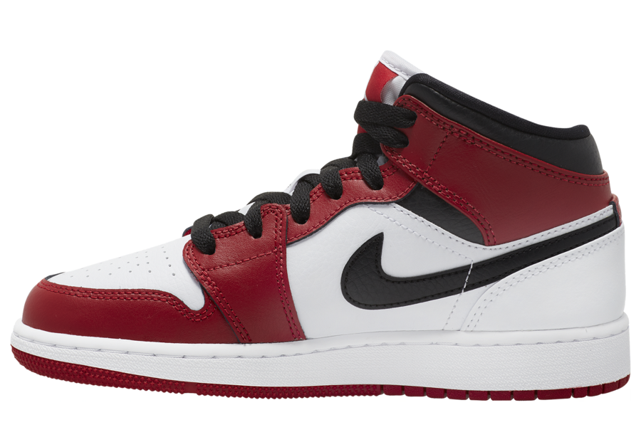 Air Jordan 1 Mid GS White Gym Red Black 554725-173 Release Date 