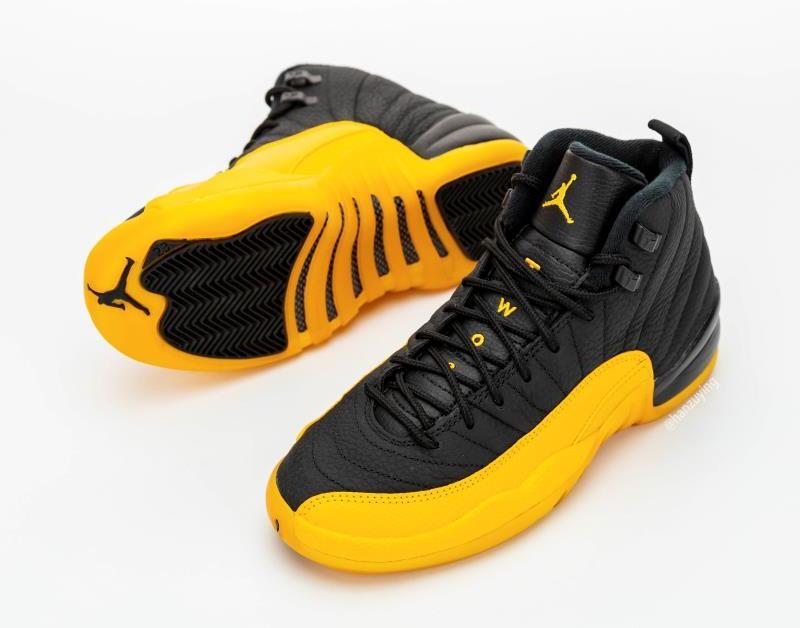 new jordan 12 black and yellow