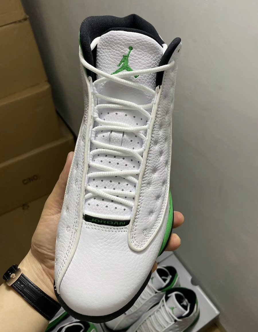 jordan 13 lucky green on feet