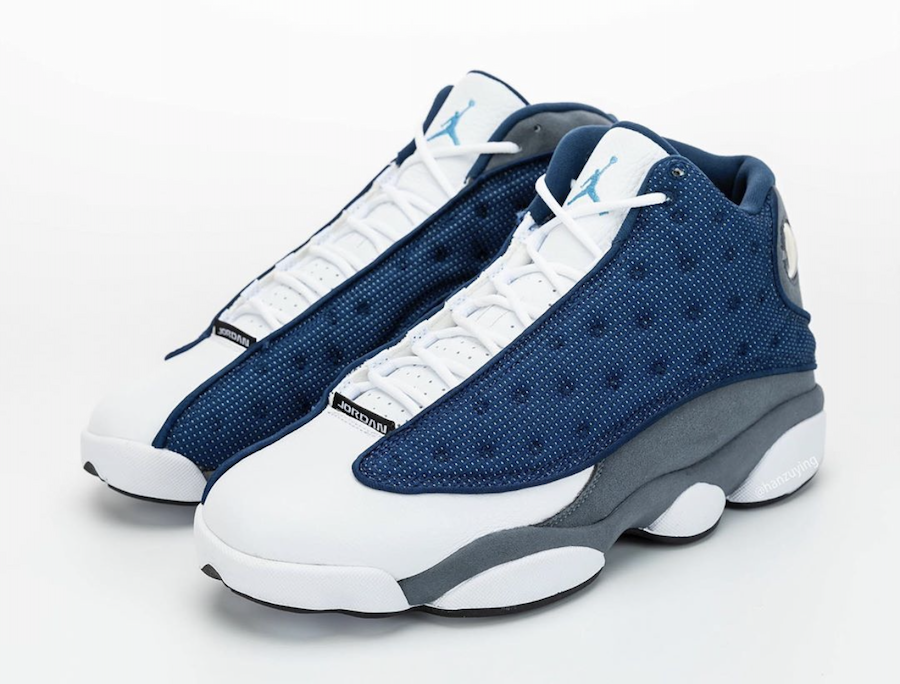 gray white and blue jordans